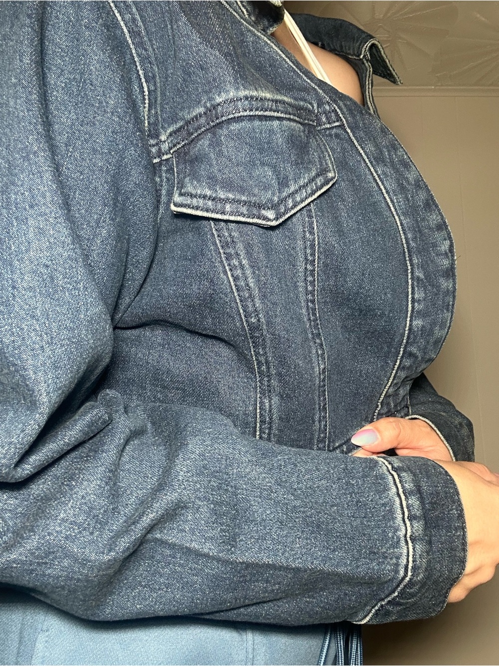 New Good American cropped denim Women’s Jacket size XL